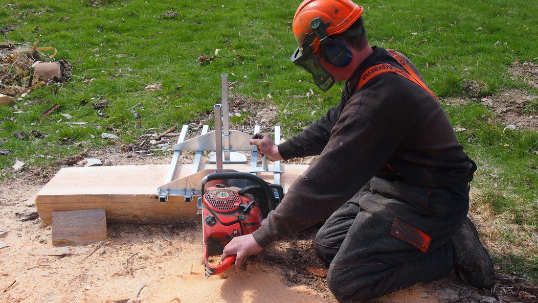 Chainsaw Sawmill planking timber. Designed and made in Britain
